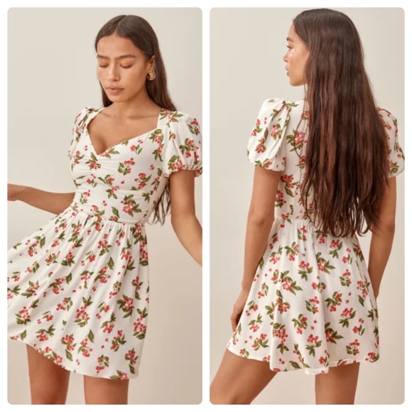 Reformation Dresses & Skirts - Reformation Ojai Mini Dress Sour Cherry White Red Size 10 NWT